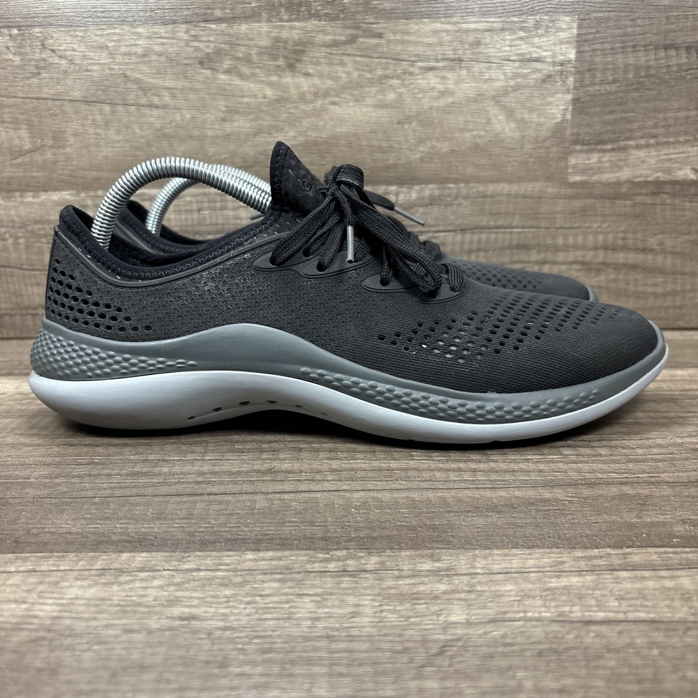 Crocs LiteRide Black Gray Mens US Size 10 206715 Sneakers